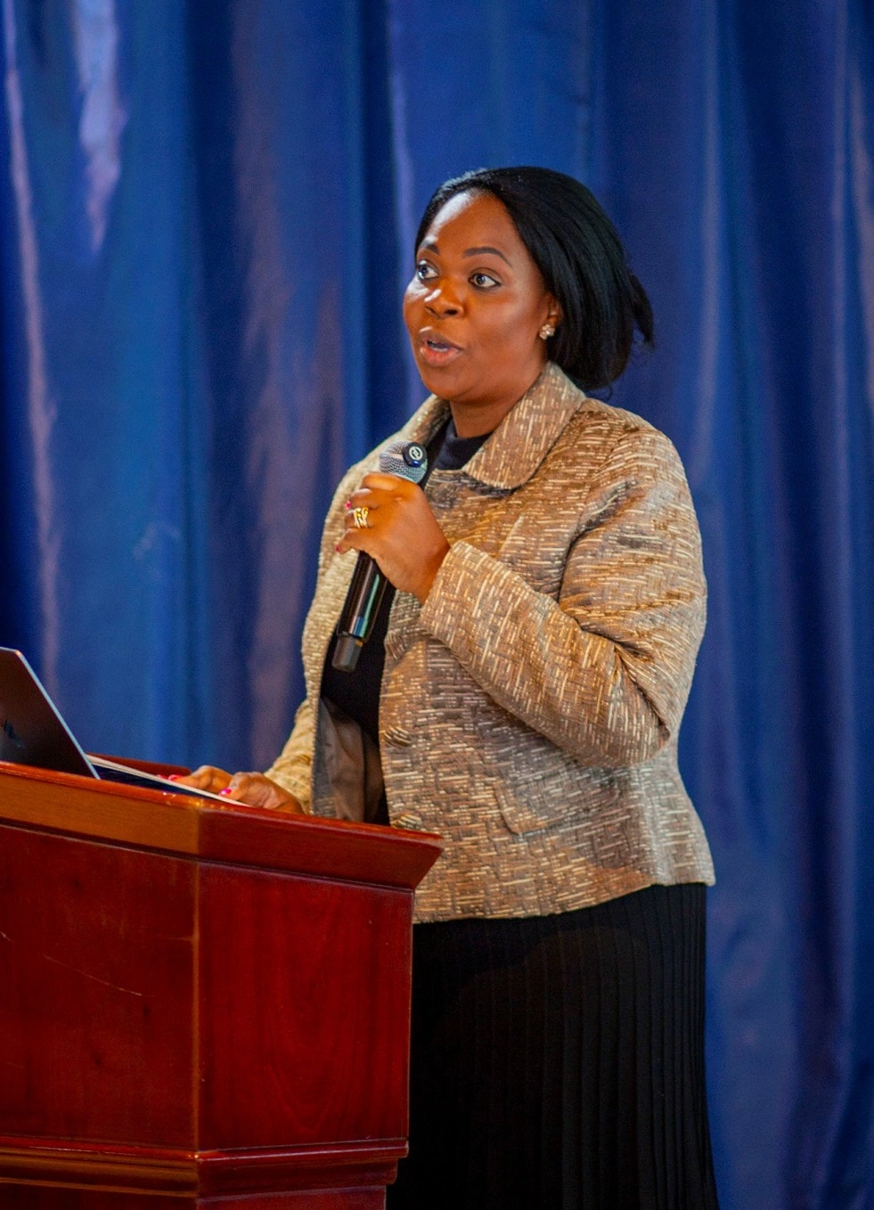 Second Deputy Governor of the Bank of Ghana, Mrs Matilda Asante-Asiedu, delivering the keynote address.